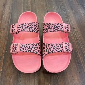 MIA Jasmine - Pink Leopard Print Sandals size 9